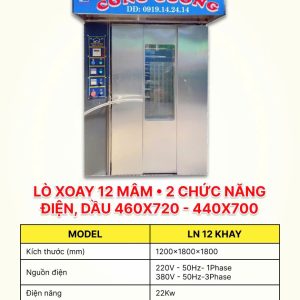 lò xoay 12 mâm 2 chức năng