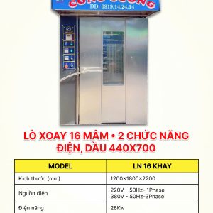 lò xoay 16 mâm 2 chức năng