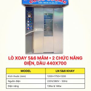 lò xoay 5 và 6 mâm 2 chức năng