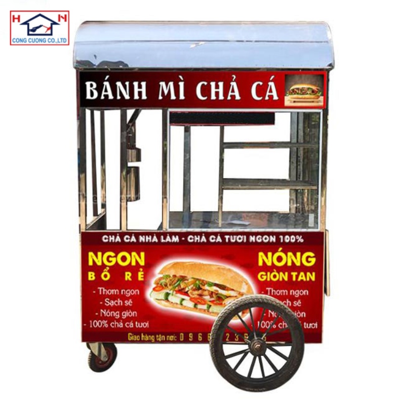 xe bánh mì chả cá